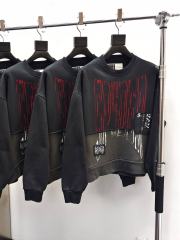 1:1 quality version Black and Gray Patchwork Crewneck Sweatshirt