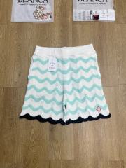 1:1 Quality Casa Vintage Pearl Button Ripple Cutout Knit Polo Shirt & Shorts Set