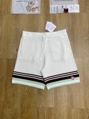 1:1 Quality Casa Vintage Pearl Button Ripple Cutout Knit Polo Shirt & Shorts Set