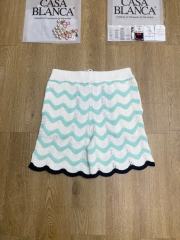 1:1 Quality Casa Vintage Pearl Button Ripple Cutout Knit Polo Shirt & Shorts Set