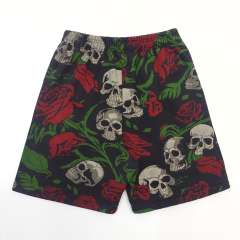 1:1 quality version 28219056 Rose Skull Printed shorts