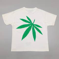 1:1 quality version GD Front and back large green leaf print Tee