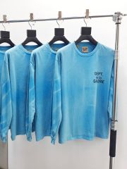 1:1 Quality Gallery Dept Black lettering water ripple print Long Sleeve T-Shirt