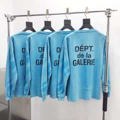 1:1 Quality Gallery Dept Black lettering water ripple print Long Sleeve T-Shirt