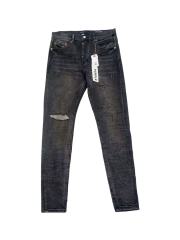 1:1 quality version Classic Black Knee Ripped Jeans 28642008