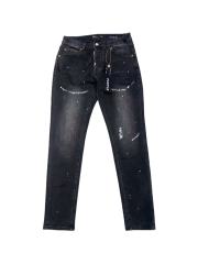 1:1 quality version Knife-bend Chalk Print Splash Ink Jeans 28642004