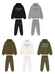 1:1 quality version 28412778 Back To School Letter Print Fleece Hoodie & Sweatpants Set 5 colors