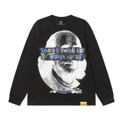 Franklin Portrait Letter Print Long Sleeve T-Shirt 2 colors 28673525