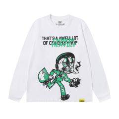 Big Head Cartoon Character Alphabet Print Long Sleeve T-Shirt 2 colors 28662828