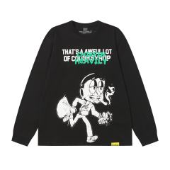 Big Head Cartoon Character Alphabet Print Long Sleeve T-Shirt 2 colors 28662828