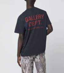 1:1 Top Quality Red-Letter Print Basic Washed Black Tee 28677358