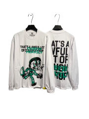 Big Head Cartoon Character Alphabet Print Long Sleeve T-Shirt 2 colors 28662828