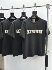 1:1 Top Quality 28321426 Extrovert Letter Print Washed Version Tee
