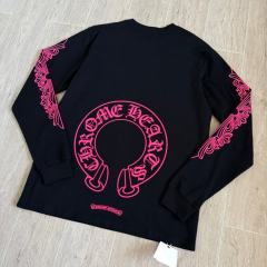 1:1 Top Quality CH Black Pink Long Sleeve T-Shirt