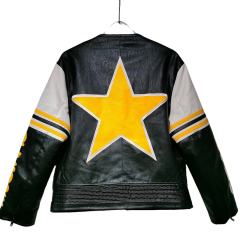 Symmetric National Flag Golden Star Leather Jacket 28630923