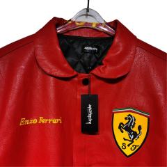 Ferrari Red Steed Embroidered Leather Jacket 28702275