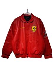 Ferrari Red Steed Embroidered Leather Jacket 28702275