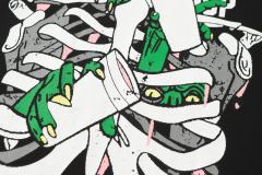 Green Monster Skeleton Print Tee 28694037