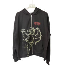 Angel Red Letter Print Zipper Hoodie 28599042