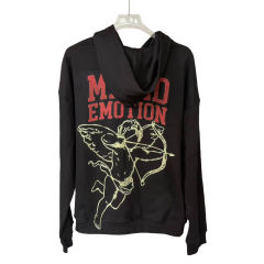 Angel Red Letter Print Zipper Hoodie 28599042