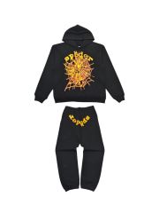 1:1 quality version Pumpkin Alphabet Spider Web Print Hoodie & Pants Set 28631072