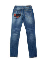 1:1 quality version Black and Red Distressed Patchwork Jeans 28655821
