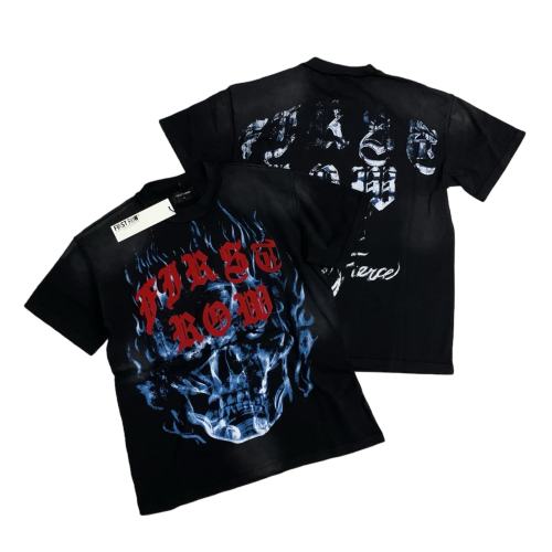 Ghost Flame Skull Print Washed Version Tee 28748596