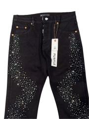 1:1 quality version Wavy Zigzag Fine Rhinestone Embellishment Jeans 28761316