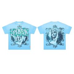 Waterfall sSculpture Rhinestone Print Washed Version Tee 28748593