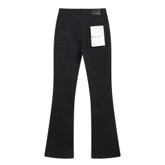 Pure Black Distressed Flared Jeans 28677338