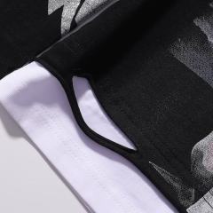 Cosmic Ray Skull Print Washed Version Long Sleeve T-Shirt 28758386