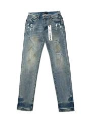 1:1 quality version Vintage Yellowed Splash Ink Ripped Jeans 28761305