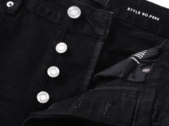 Pure Black Distressed Flared Jeans 28677338