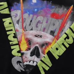 Cosmic Ray Skull Print Washed Version Long Sleeve T-Shirt 28758386