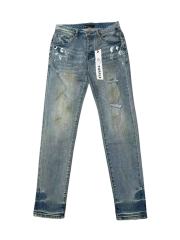 1:1 quality version Vintage Yellowed Splash Ink Ripped Jeans 28761305