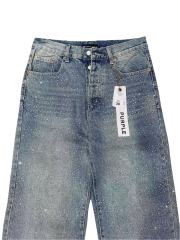 1:1 quality version Front Starry Sky Hot-fix Rhinestone Straight Leg Jeans 28761319