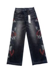 1:1 quality version Three-color Rivet Pleated Straight-leg Jeans 2 colors 28658089