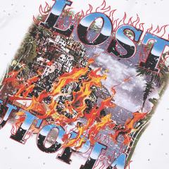 LOST UTOPIA BURNING FLAME Rhinestone Tee 28748377