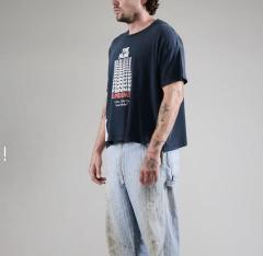Repeated Logo Letter Print Washed Version Tee 28756309