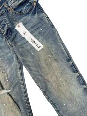 1:1 quality version Vintage Yellowed White Speckles Ripped Jeans 28761303