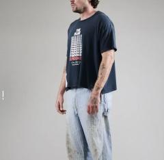Repeated Logo Letter Print Washed Version Tee 28756309