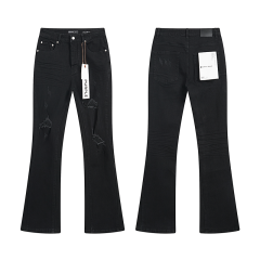 Pure Black Distressed Flared Jeans 28677338