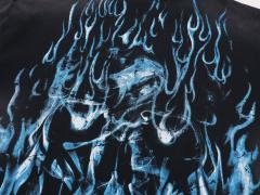 Sinister Flame Rhinestone Print Washed Version Tee 28748595