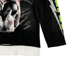 Cosmic Ray Skull Nebula Print Washed Version Long Sleeve T-Shirt 28758387