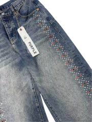 1:1 quality version Both sides Gemstone-Studded Straight-Leg Jeans 2 colors 28758457