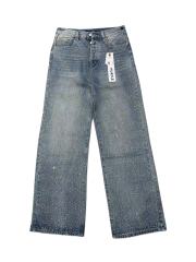 1:1 quality version Front Starry Sky Hot-fix Rhinestone Straight Leg Jeans 28761319