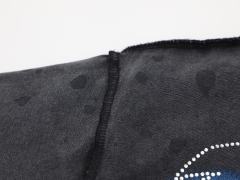 Lightning Heart Print Rhinestone Wings Washed Version Tee 28747720