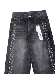 1:1 quality version Both sides Gemstone-Studded Straight-Leg Jeans 2 colors 28758457