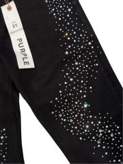 1:1 quality version Wavy Zigzag Fine Rhinestone Embellishment Jeans 28761316