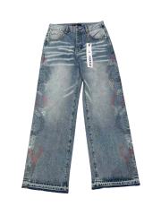 1:1 quality version Three-color Rivet Pleated Straight-leg Jeans 2 colors 28658089